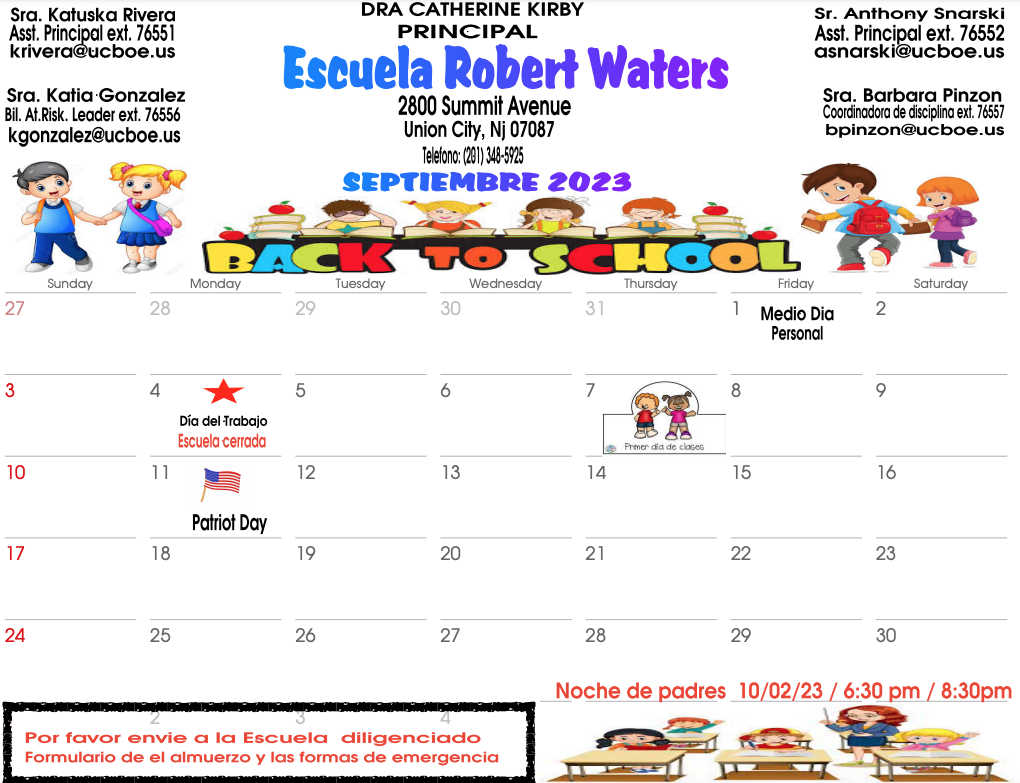 September 2023 Calendar-Robert Waters